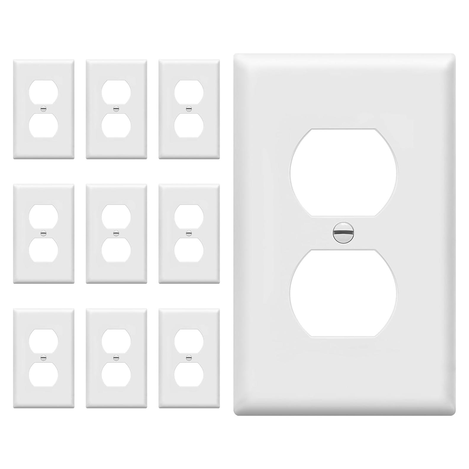 Kit de Placas de Pared Duplex Enerlites 10 Piezas Blanco