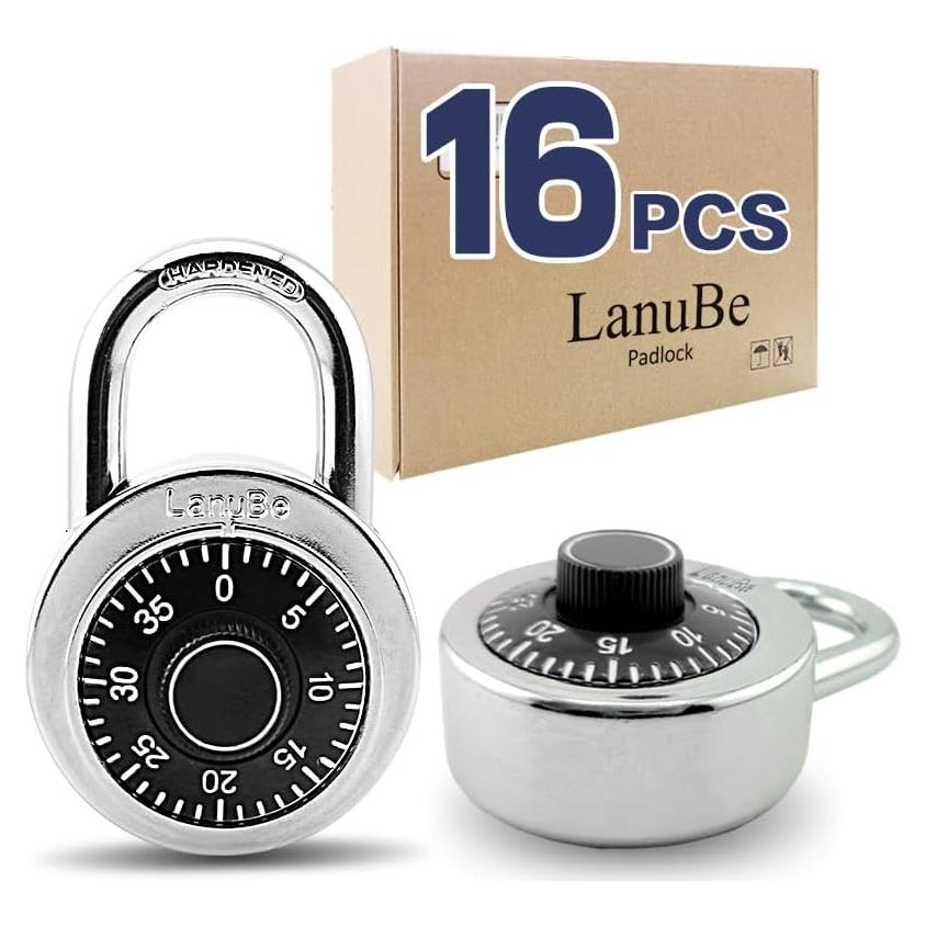 Candado de Combinación LanuBe 50 mm Negro Paquete de 16