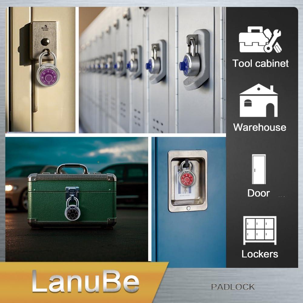 Candado de Combinación LanuBe 50 mm Negro Paquete de 16