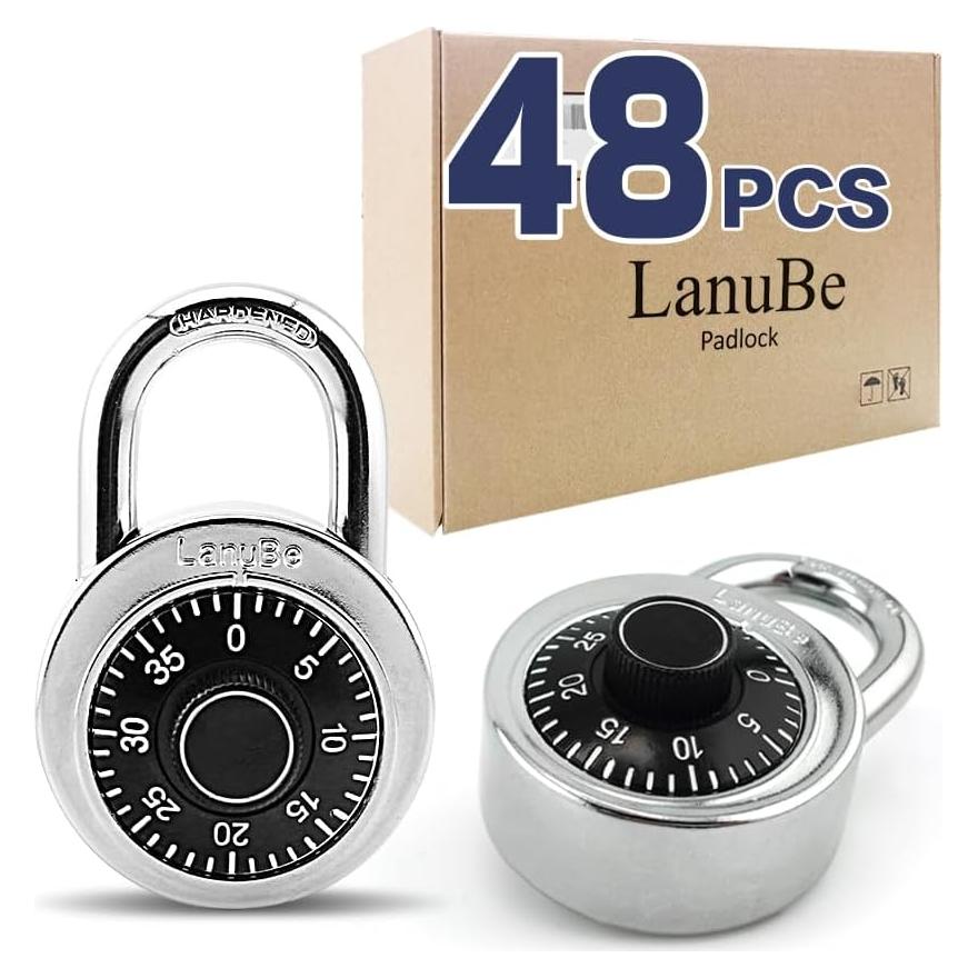 Candado de Combinación LanuBe 50 mm Negro - Paquete de 48