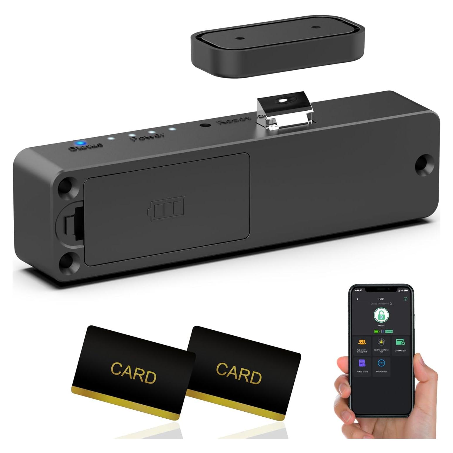 Cerradura Inteligente Bluetooth RFID Anweller HJ-F5BC - Negro