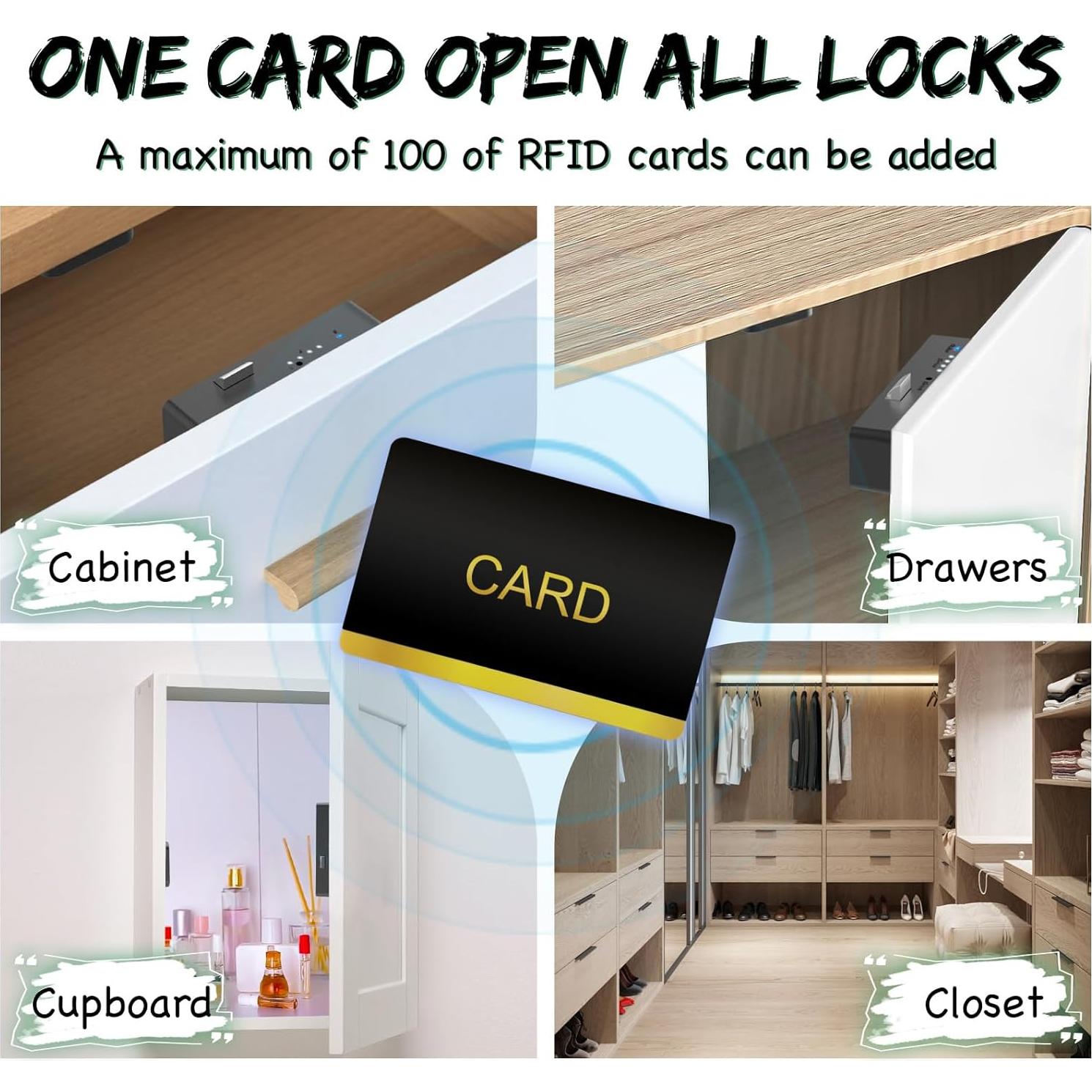 Cerradura Inteligente RFID Dhiedas F5 para Armarios y Cajones