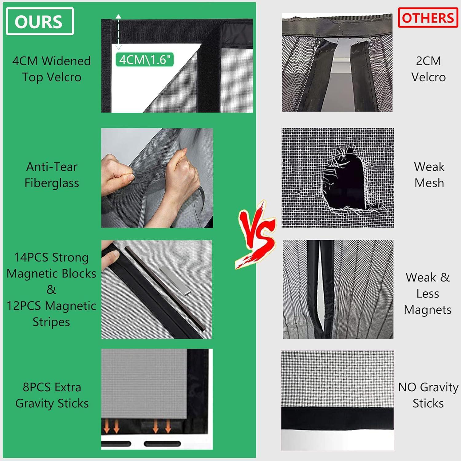 Cortina de Malla Magnética Reliancer 96x38 cm Fibra de Vidrio