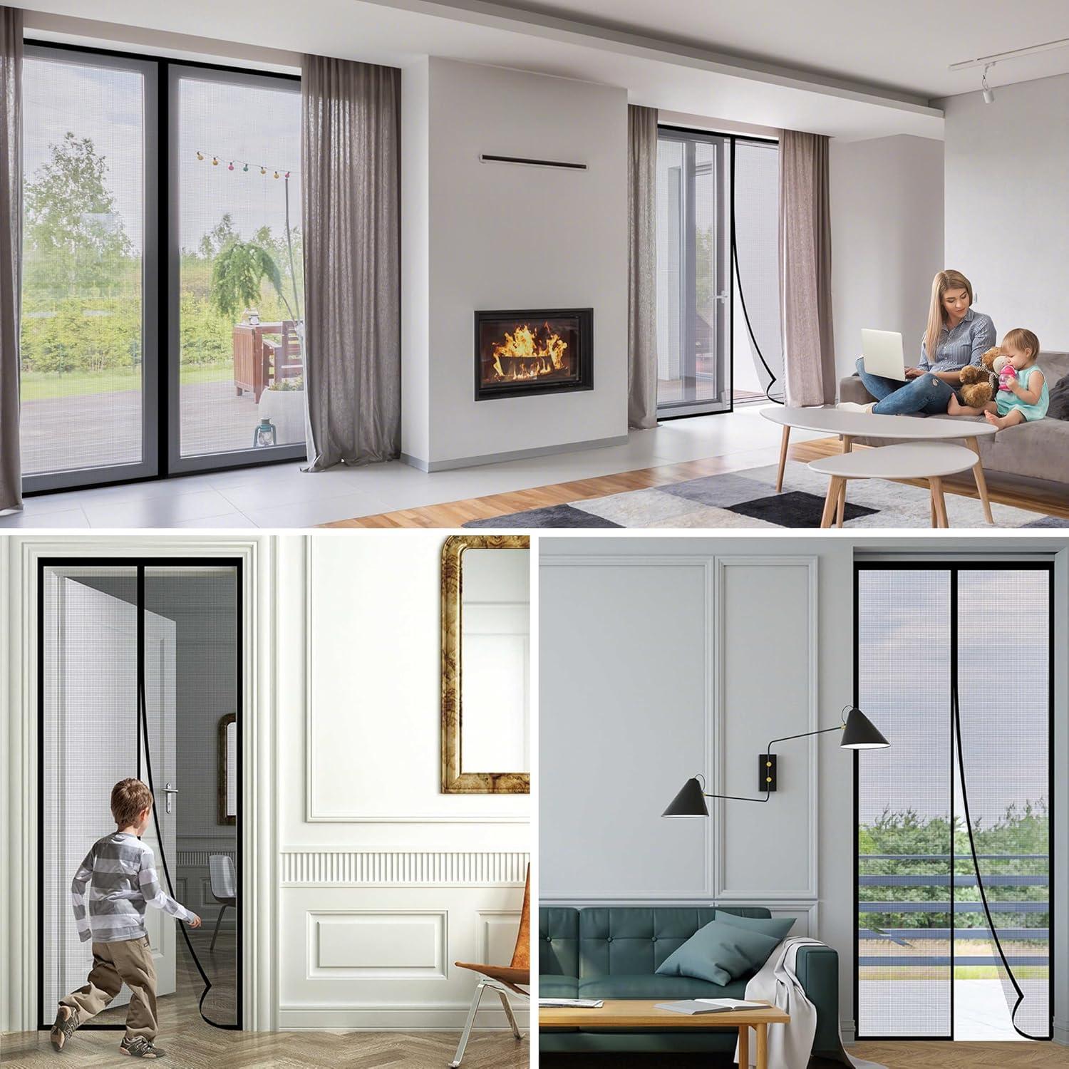 Cortina de Malla Magnética Reliancer 96x38 cm Fibra de Vidrio