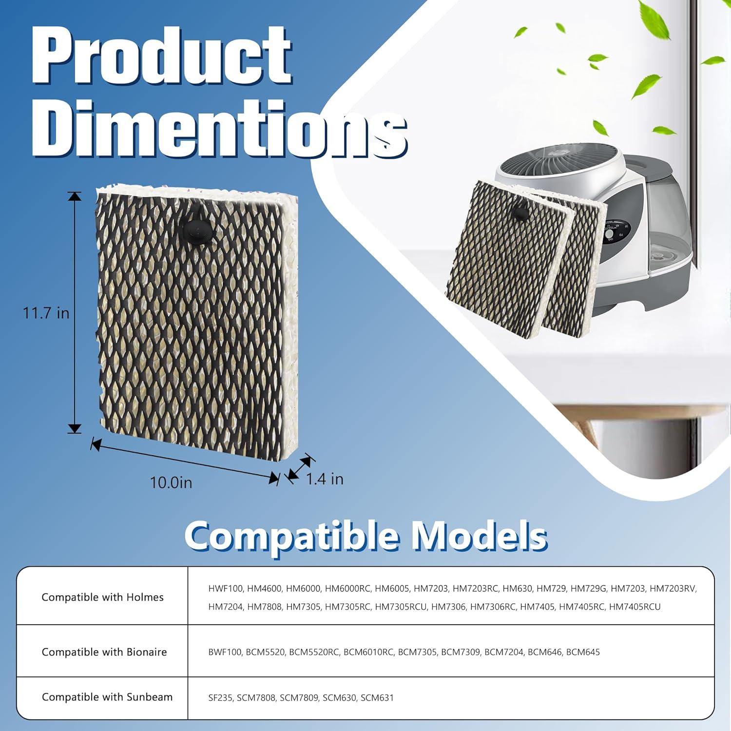 Filtro de Humidificador Funmit HWF100 - 6 Paquetes de Reemplazo