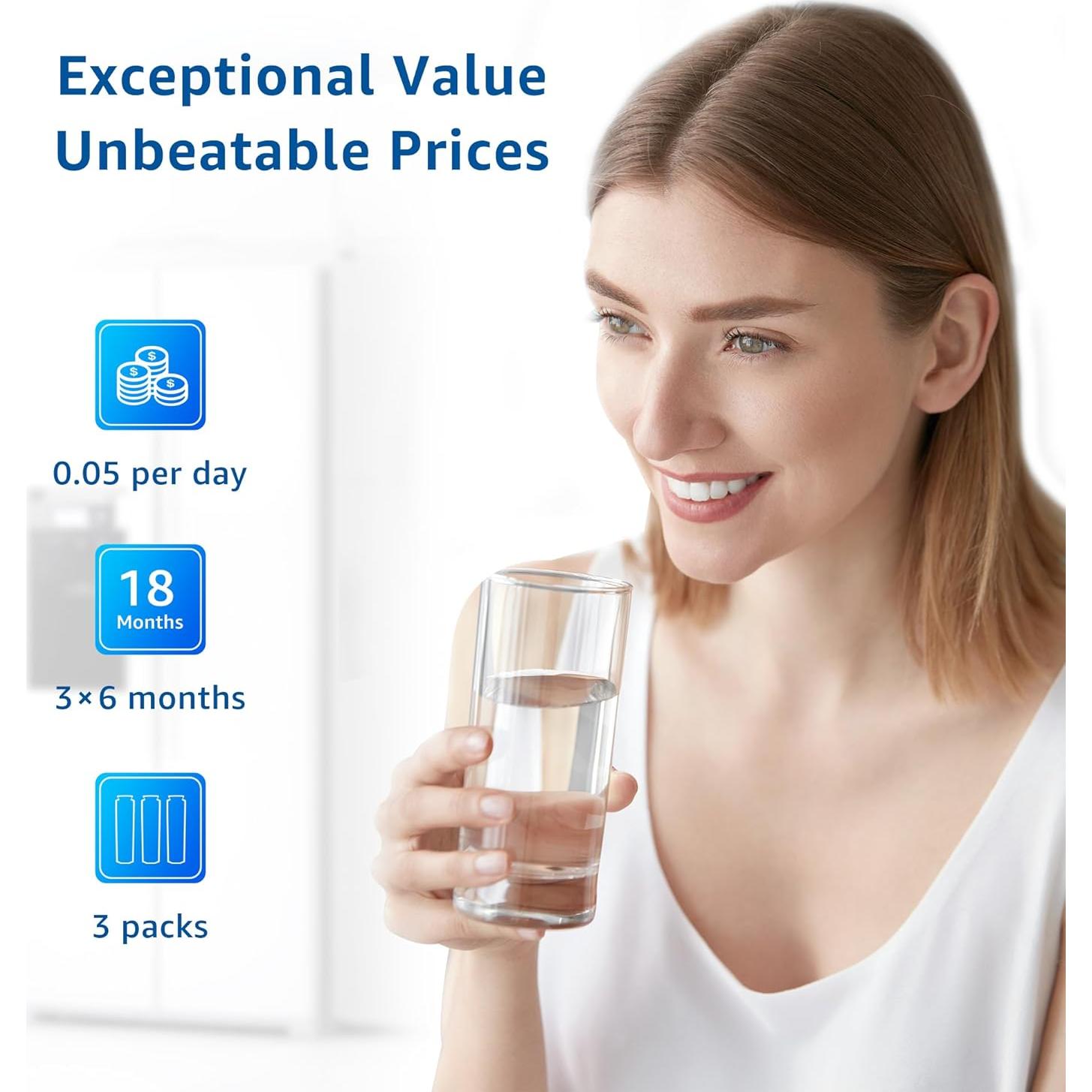 Filtro de Agua para Refrigerador Filterlogic FL-RF07 - Paquete de 3