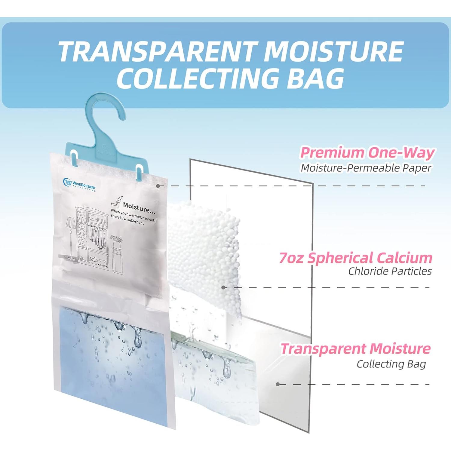 Paquete de 4 Bolsas Absorbentes de Humedad Wisesorb 500ml