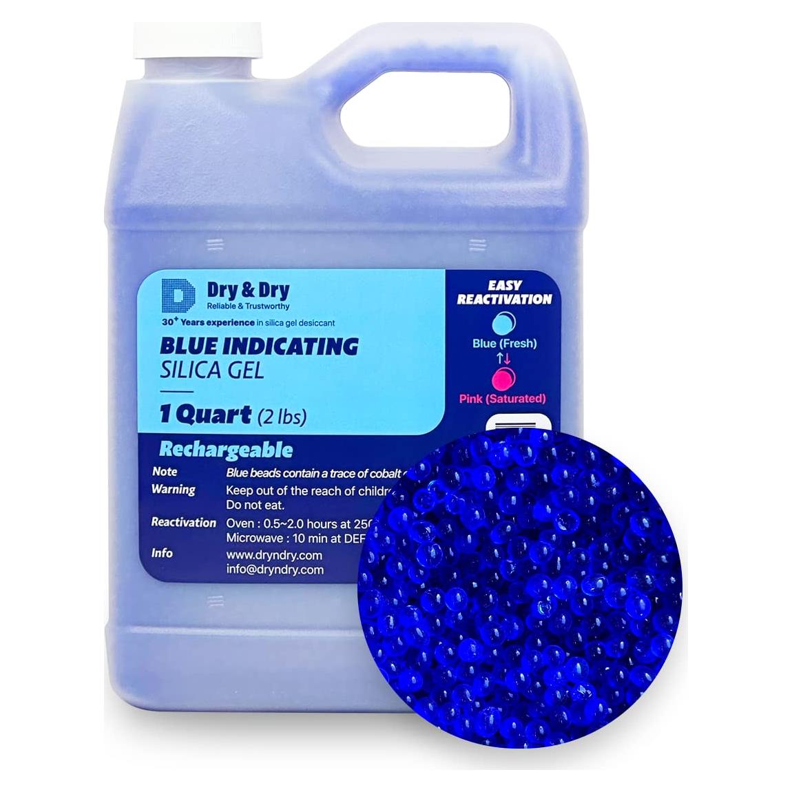 Gel de Sílice Indicador Azul 0.91 kg - Perlas 3-5 mm Reutilizables