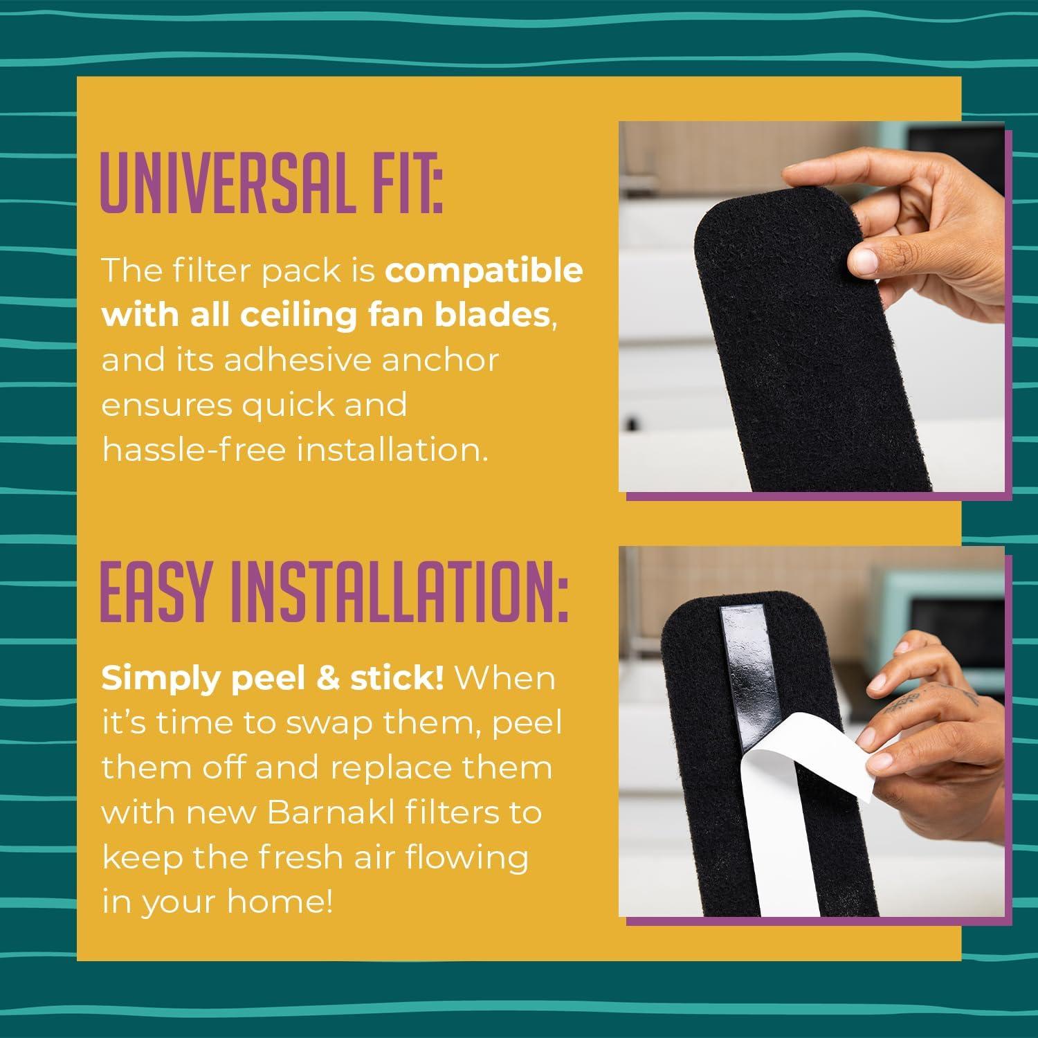 Filtros de Ventilador de Techo barnakl - Carbón Activado, Paquete de 5