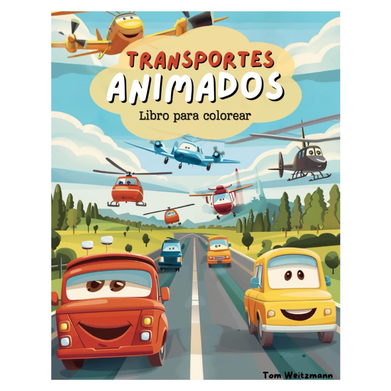 Libro para colorear de carros 4 a 8 años, 30 paginas (Spanish Edition)