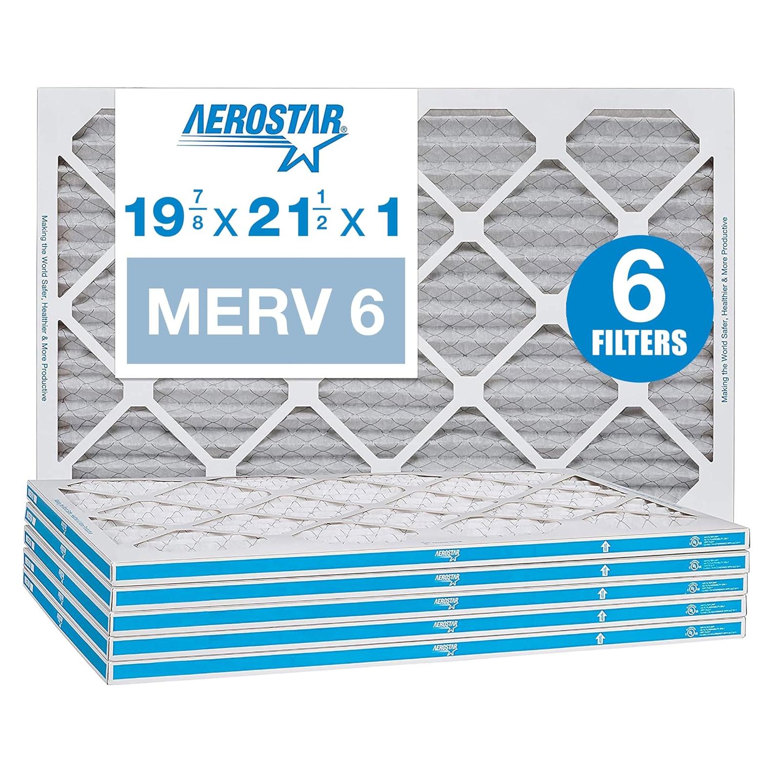 Filtro de Aire Plisado Aerostar MERV 6 19.7 x 54.6 x 2 cm Paquete de 6