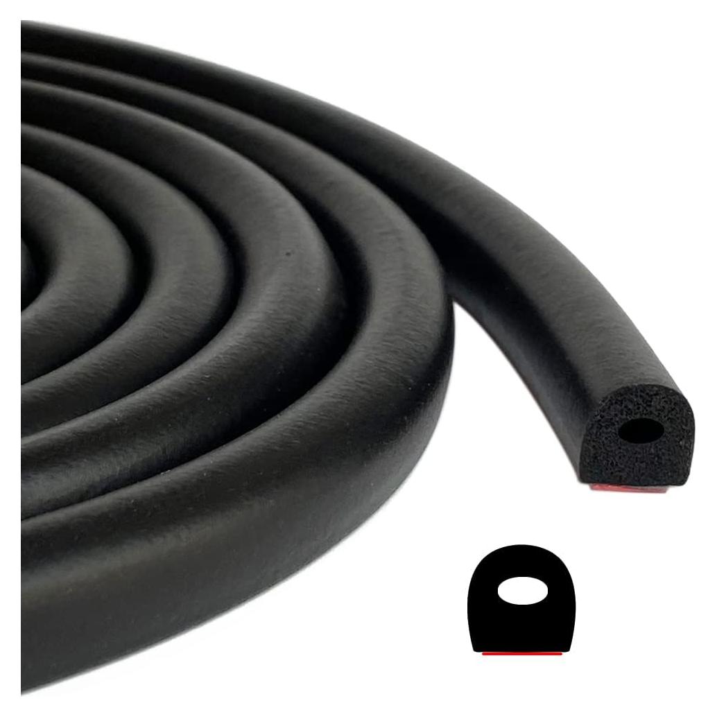 Sello de goma EPDM en forma de D Tintvent 7.92 m negro