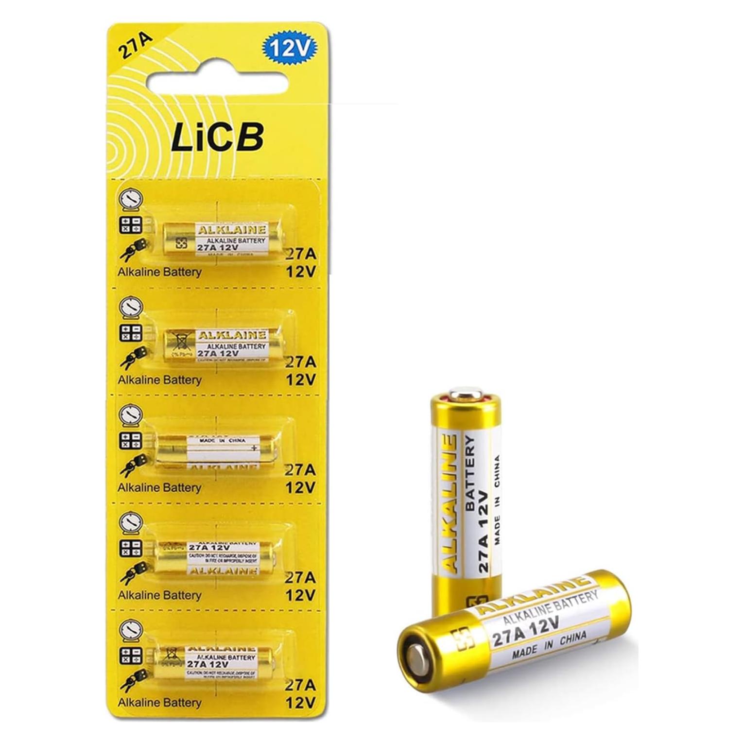Batería Alcalina LiCB A27 12V - Paquete de 5 Unidades
