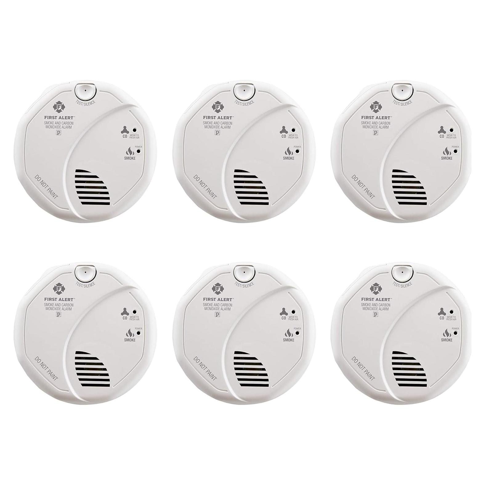Detector de Humo y Monóxido de Carbono First Alert SC7010B-6, Paquete de 6