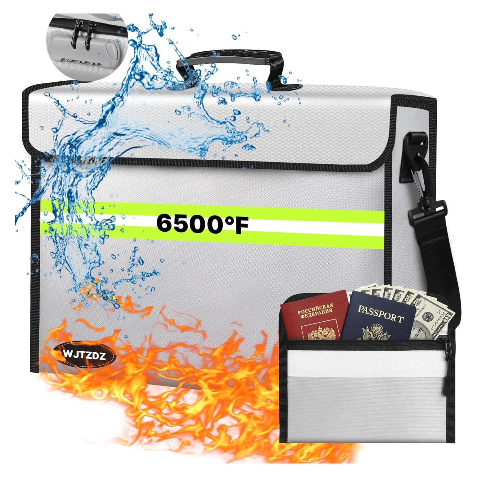 Bolsa de Dinero a Prueba de Fuego WJTZDZ 40x30 cm con Cerradura