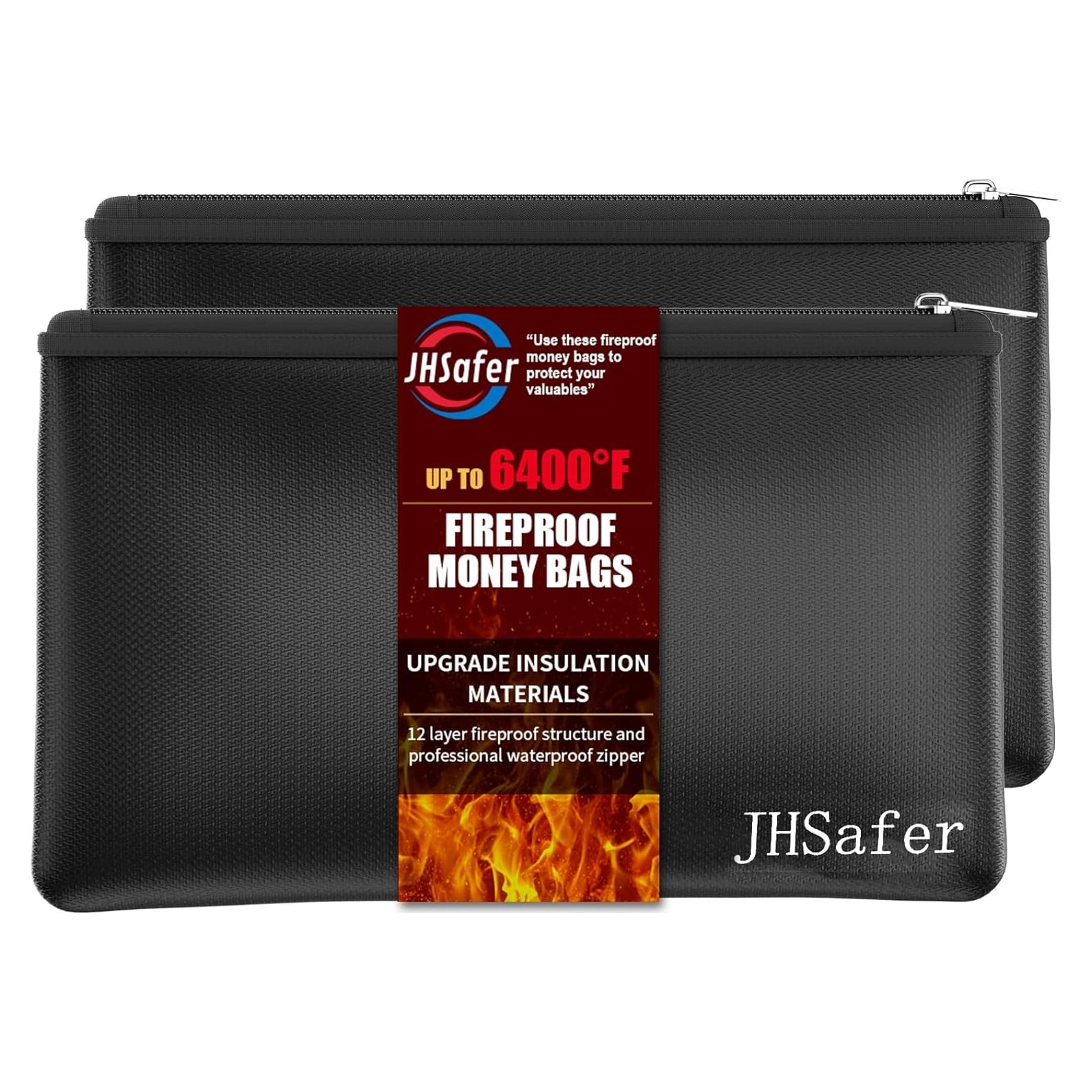 Bolsas de Dinero a Prueba de Fuego JHSafer 2pcs 27.94x16cm