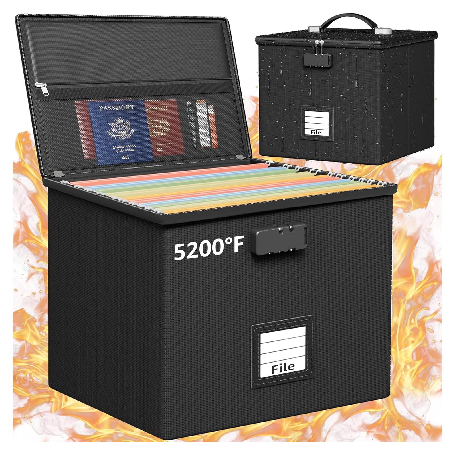 Caja de Archivos a Prueba de Fuego ROSONG 33x28.4cm con Cerradura