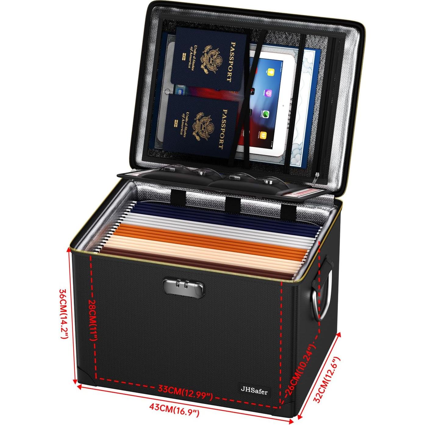 Caja de Documentos a Prueba de Fuego JHSafer 43x36x32cm