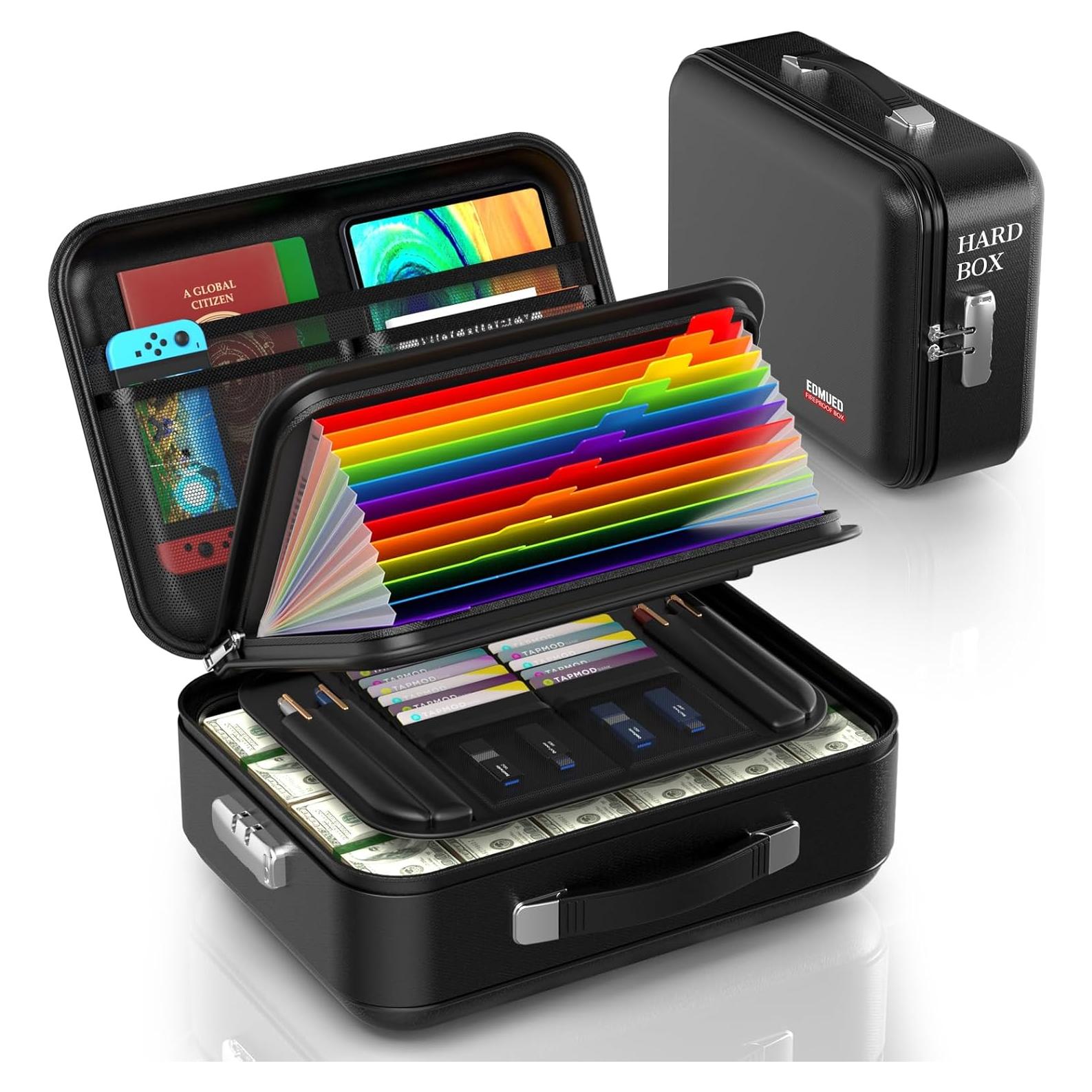 Caja de Documentos a Prueba de Fuego EDMUED 40x30cm Negra