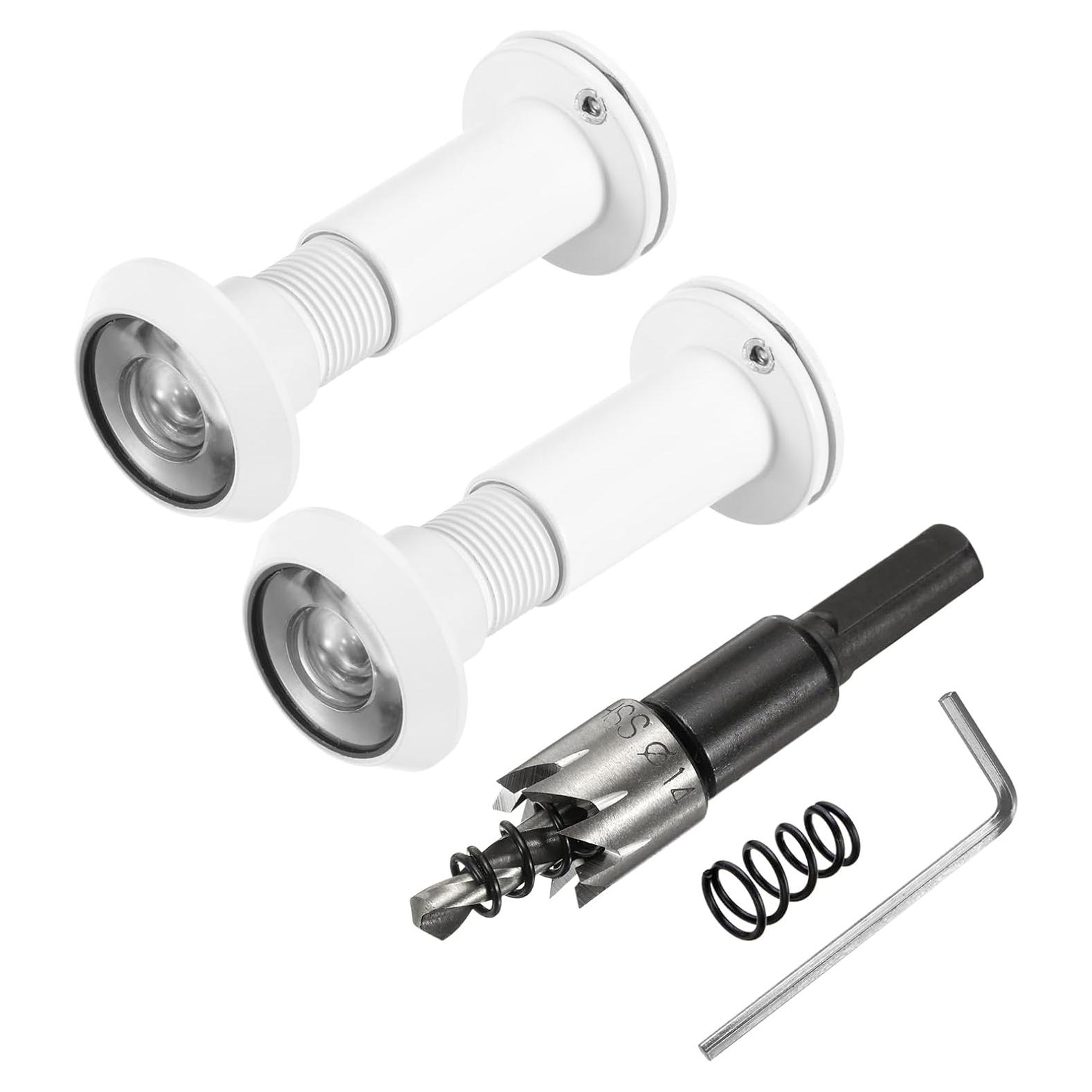 Mirilla de Puerta PATIKIL 180 Grados 2 Pcs Cobre Blanco