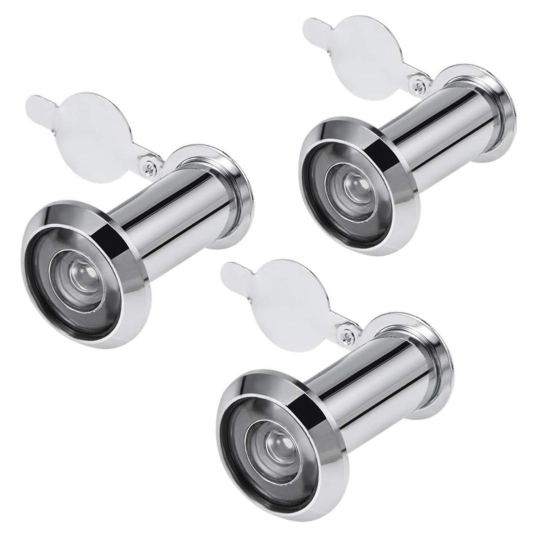 Mirador de Puerta uxcell de Latón 220 Grados Cromo Pulido 3 Piezas