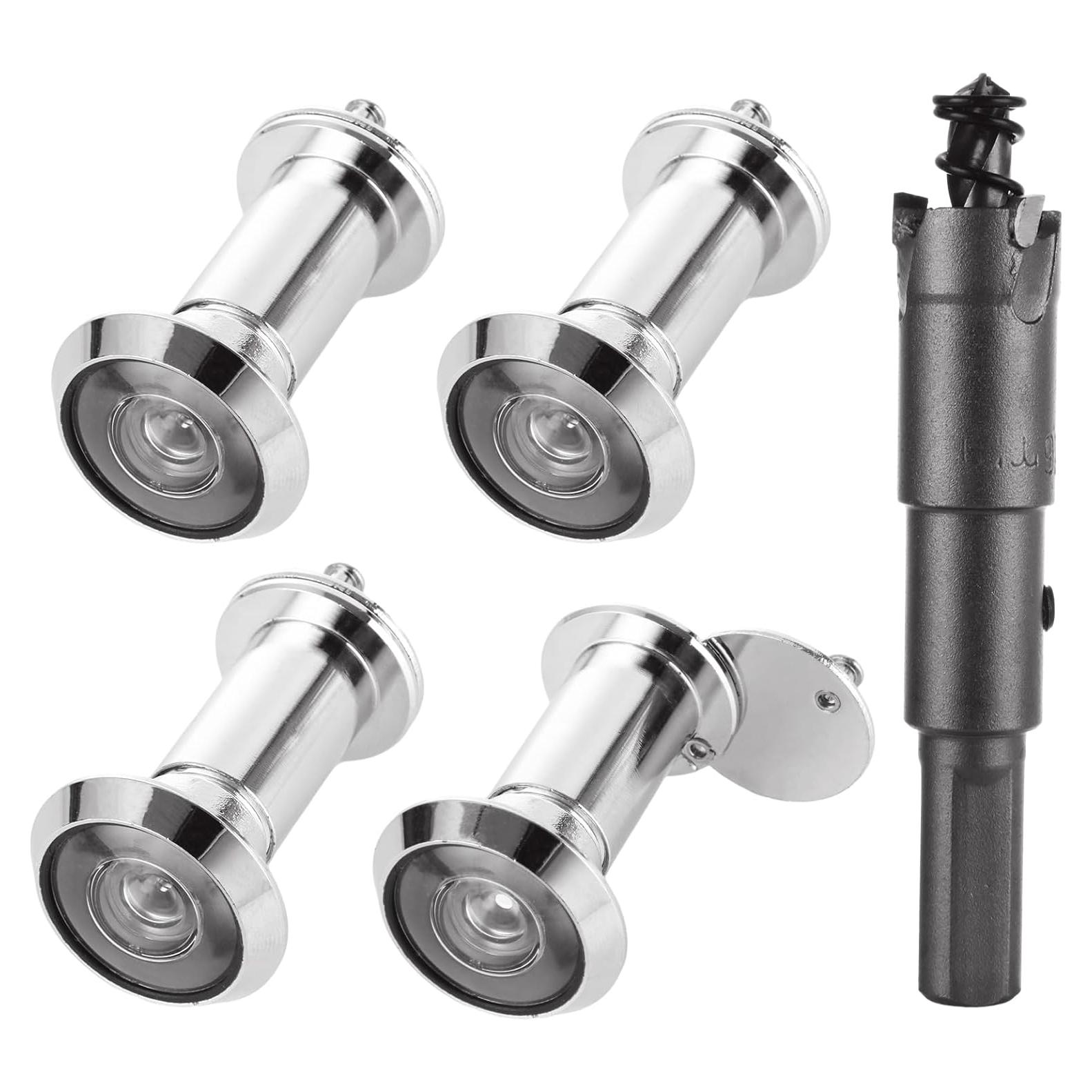 5 Mirillas de Puerta 220 Grados Zinc SENENQU con Broca 16mm