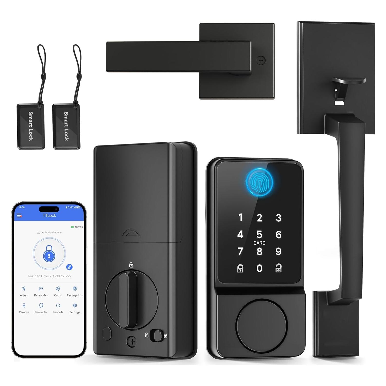 Cerradura inteligente POWIFY con APP y teclado, negra