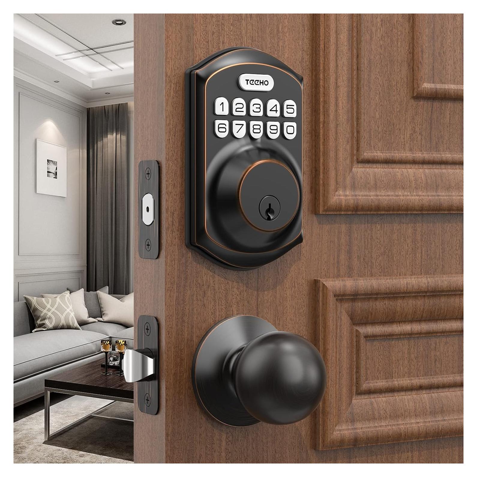 Cerradura Electrónica TEEHO TE001K con Teclado y Manijas