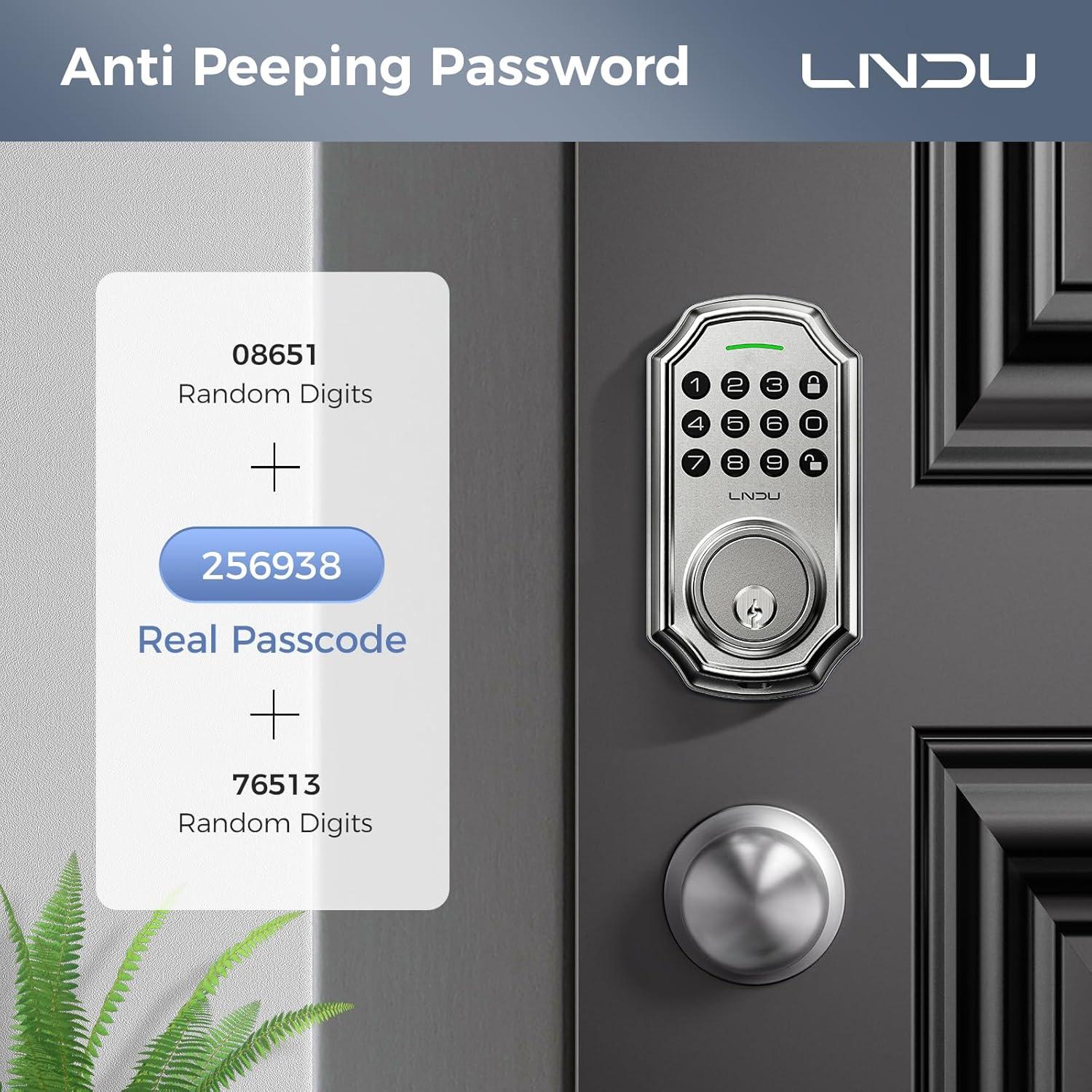 Cerradura Inteligente Sin Llave LNDU K180 con Teclado y Manija