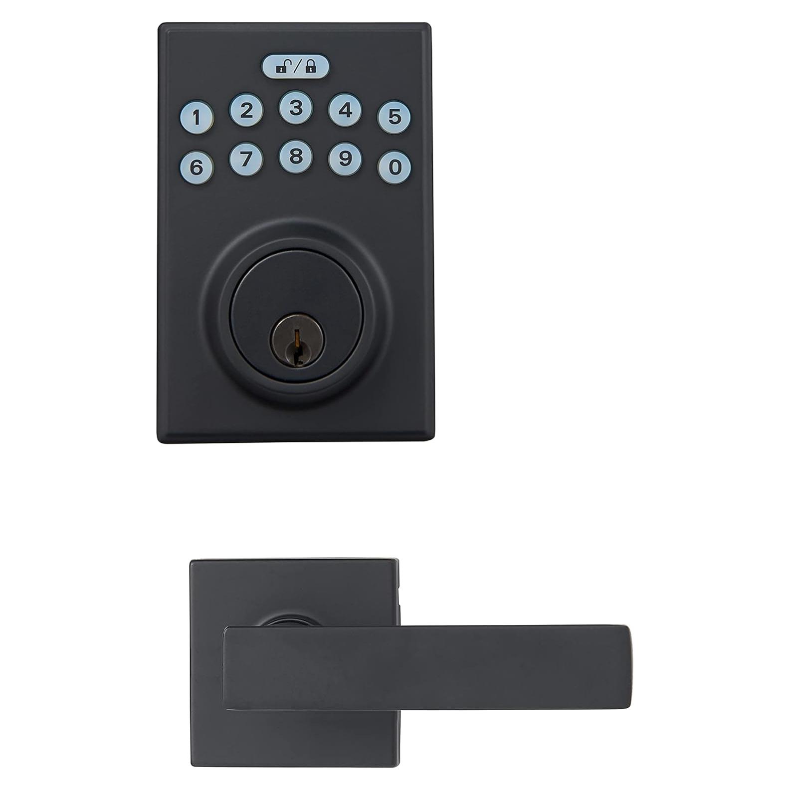 Cerradura Electrónica Amazon Basics con Teclado - Negro Mate