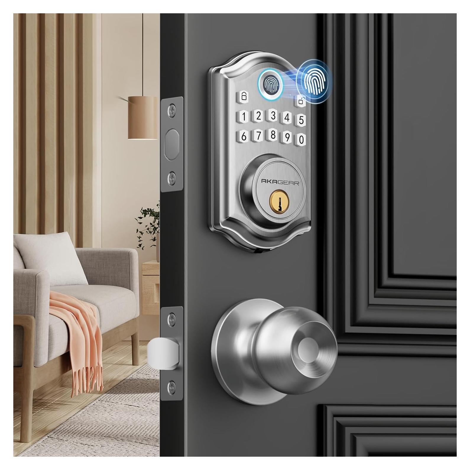 Cerradura Inteligente de Huella Dactilar AkaGear DS10 Niquel