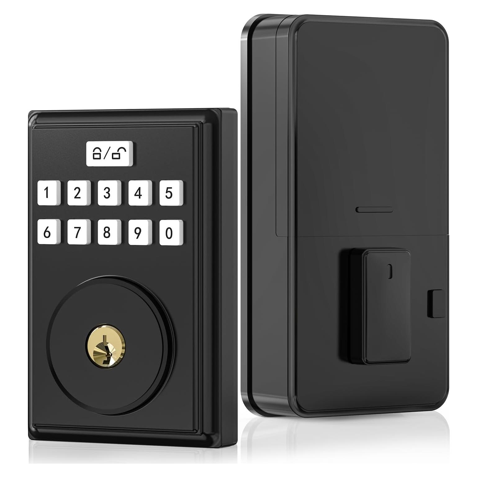 Cerradura de Puerta Inteligente OCDR con Teclado Electrónico Negro