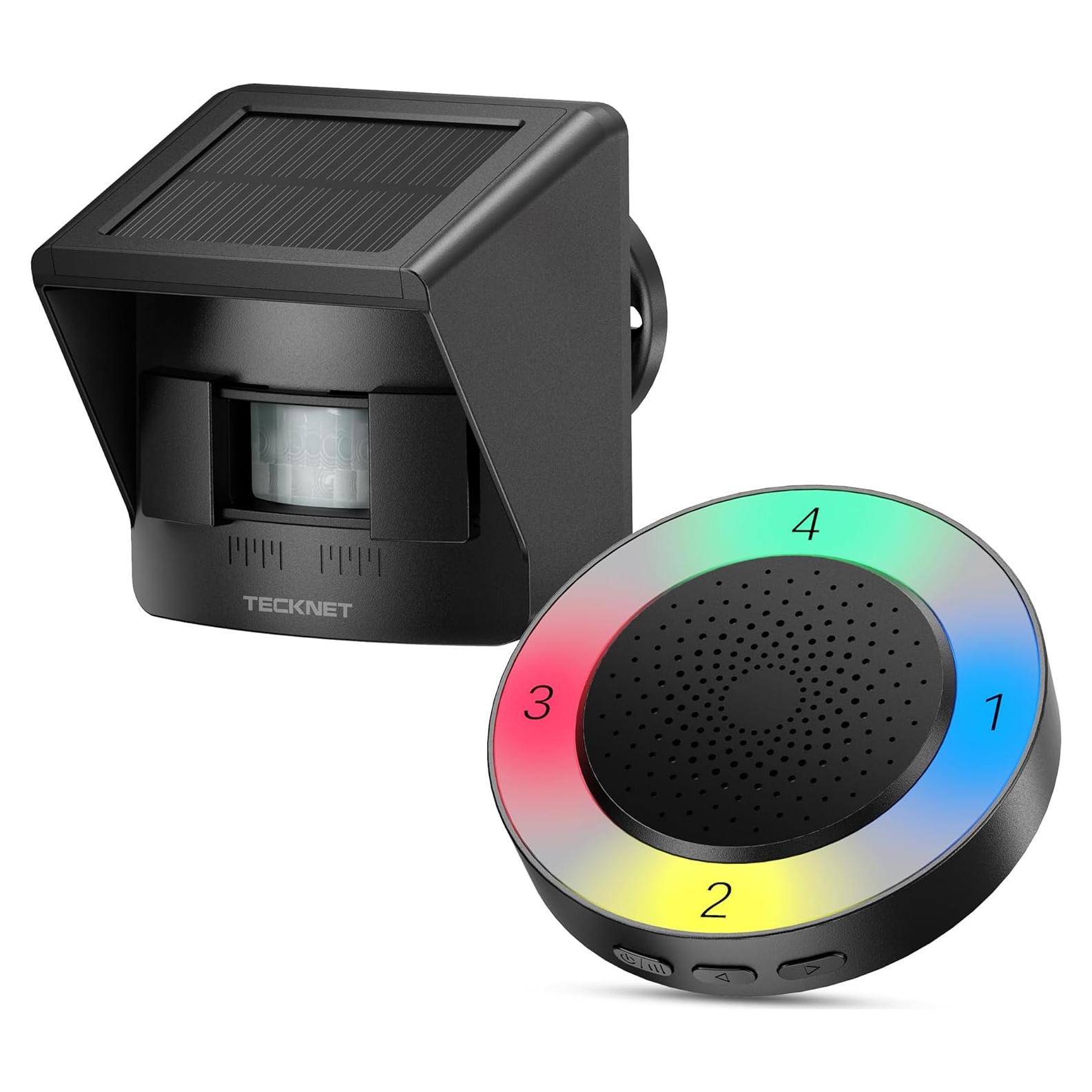 Alarma Inalámbrica Solar Tecknet EMD01001BA01 con Sensor de Movimiento