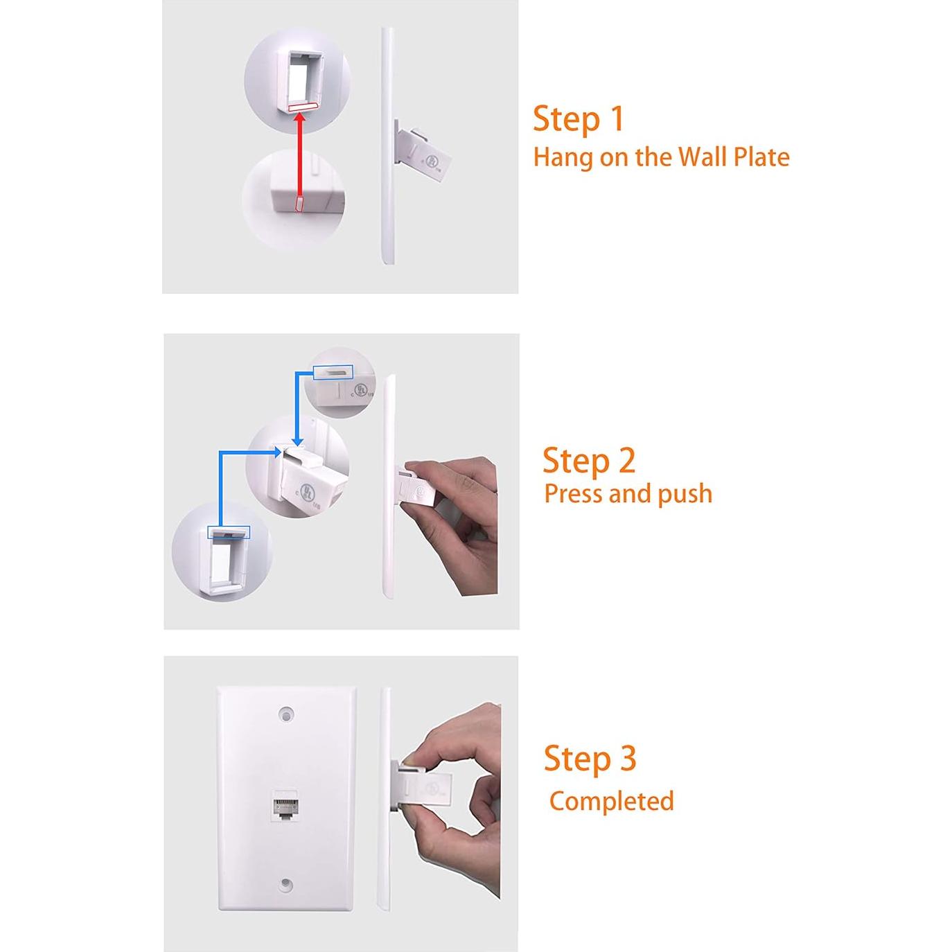 Acoplador Ethernet RJ45 Keystone VCE CAT6 Hembra a Hembra 5-Pack