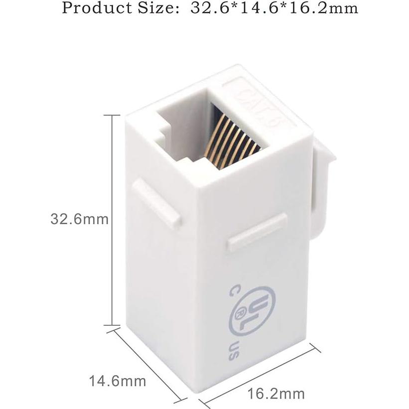 Acoplador Keystone RJ45 Femenino a Femenino VCE CAT6 - 25 Unidades