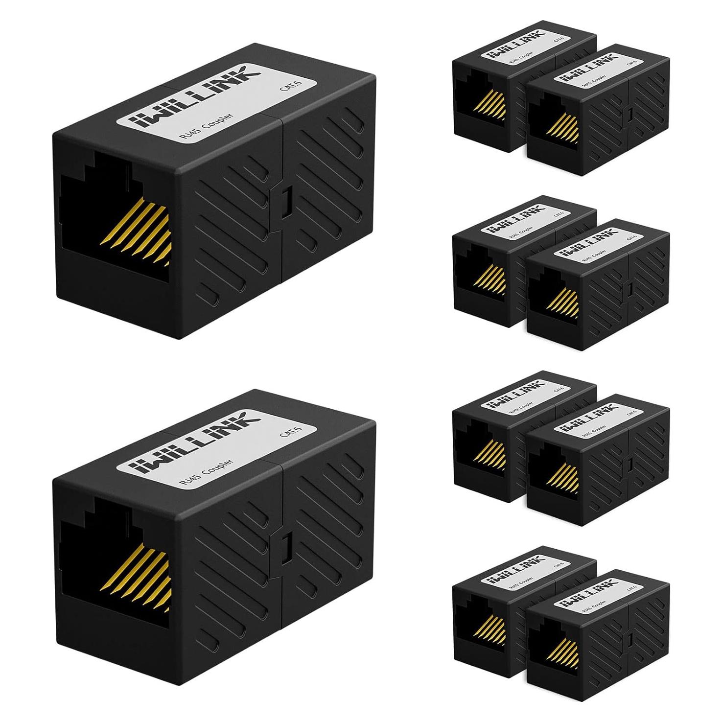 Conector Ethernet RJ45 Iwillink Hembra a Hembra Cat6 Cat5e - Paquete de 10