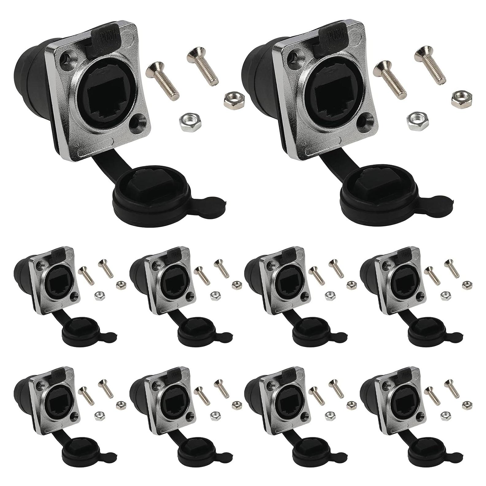 Conector de Panel Montaje RJ45 IP65 ANMBEST Cat6 10 Unidades