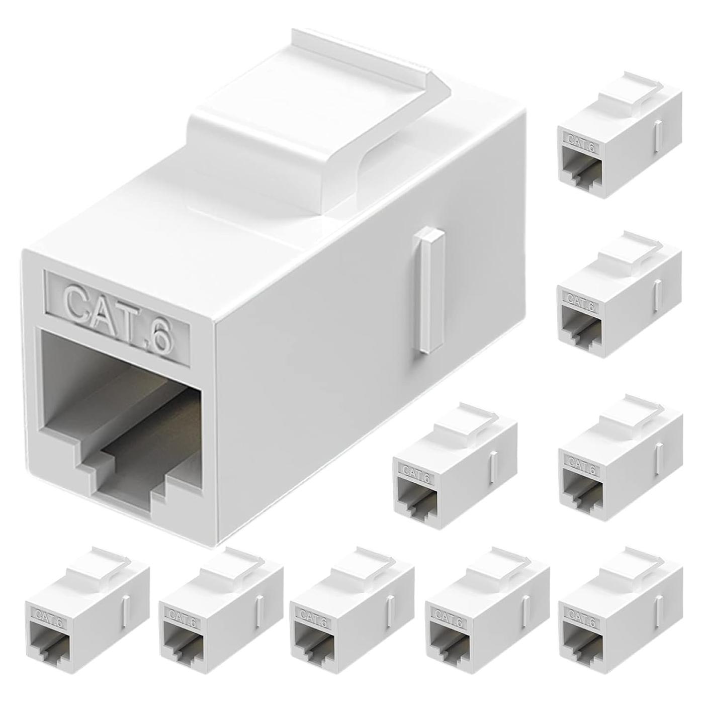 Acoplador Keystone RJ45 Cat6 Tedgetal 10 Unidades Blanco