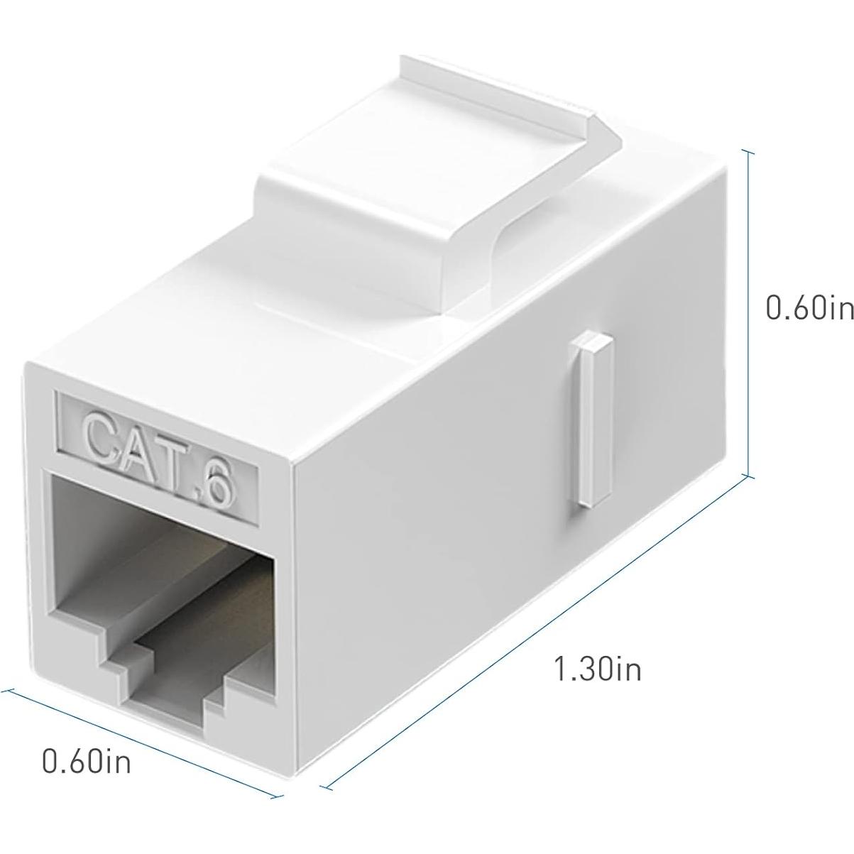 Acoplador Keystone RJ45 Cat6 Tedgetal 10 Unidades Blanco