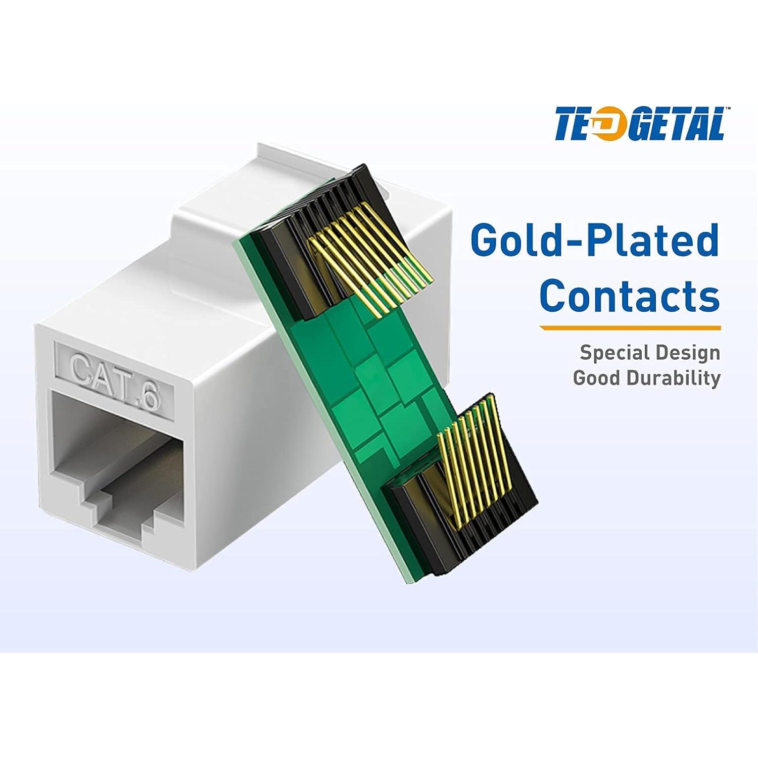 Acoplador Keystone RJ45 Cat6 Tedgetal 10 Unidades Blanco