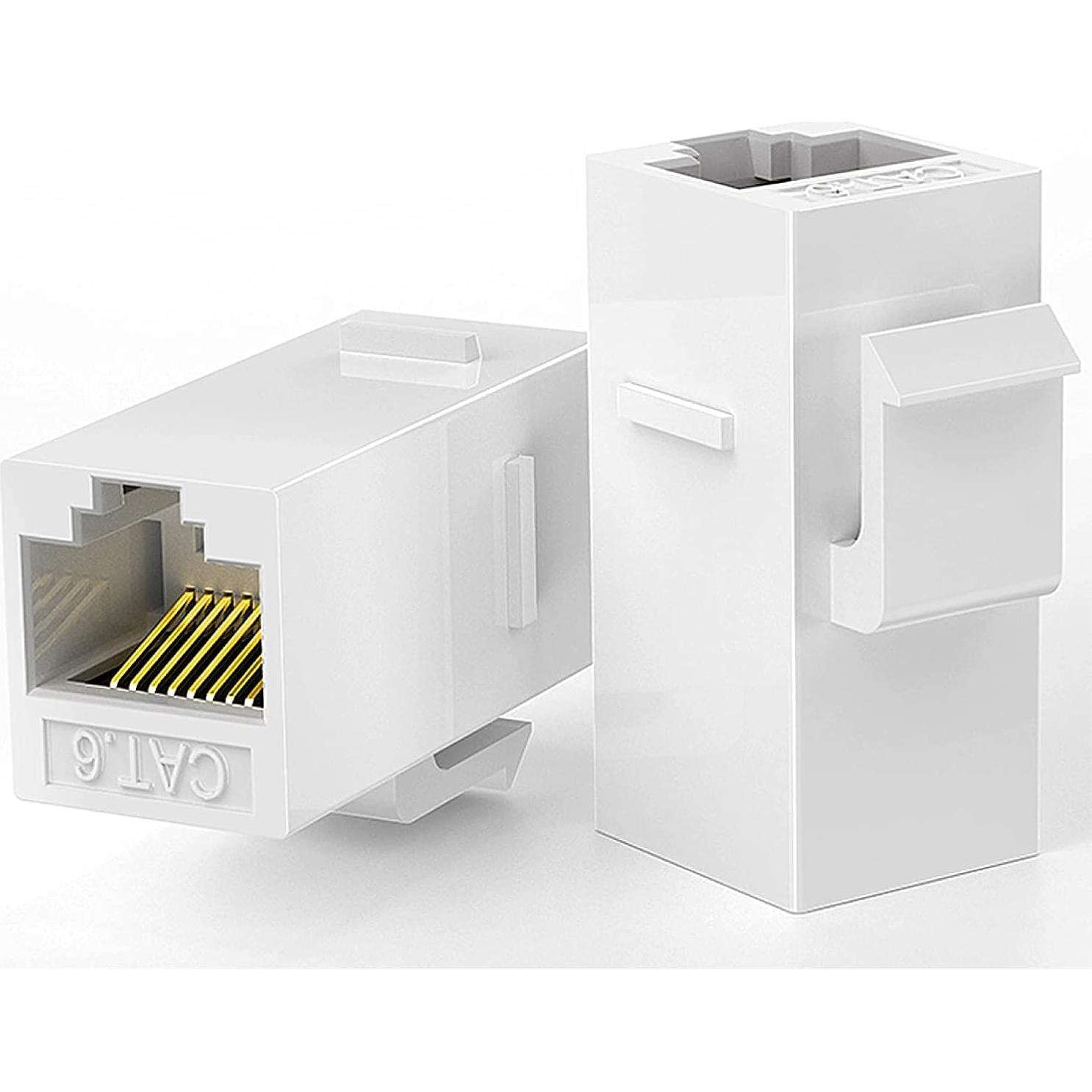 Acoplador Keystone RJ45 Cat6 Tedgetal 10 Unidades Blanco