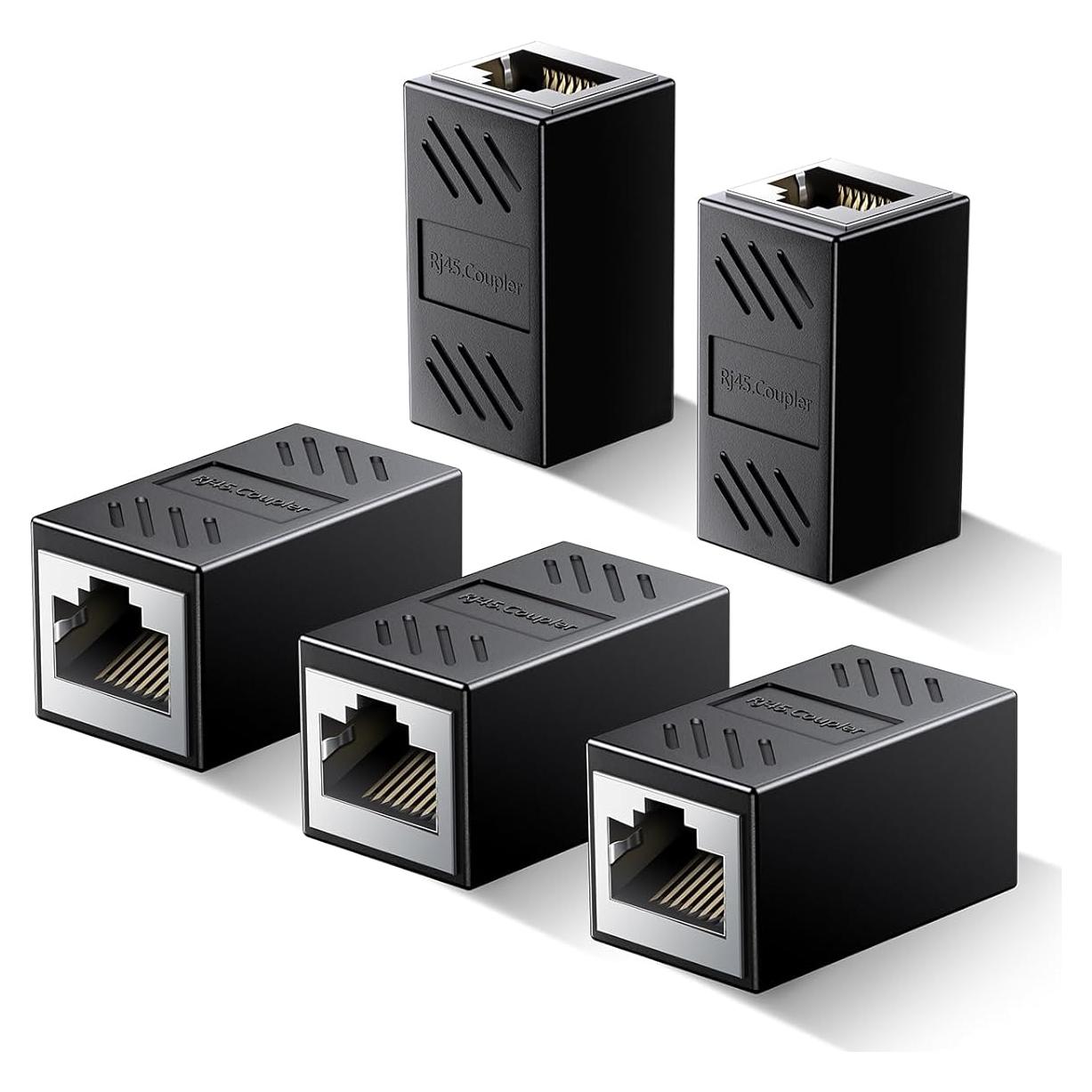 Acoplador Ethernet Hulami 1000Mbps Paquete de 5 Plug and Play