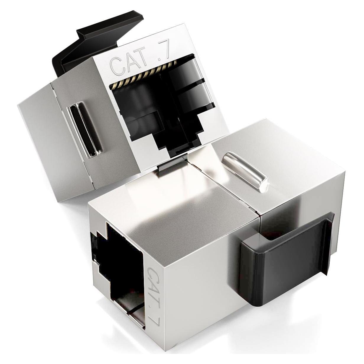 Acopladores Keystone RJ45 CAT7 ZOERAX 24 Unidades Blindados