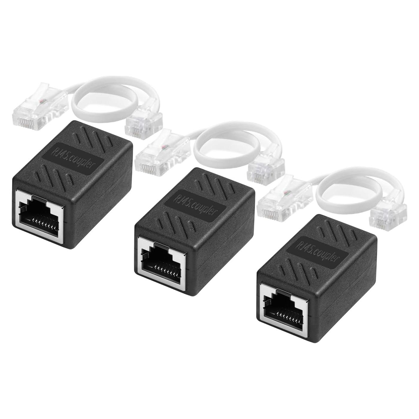 Adaptador RJ11 a RJ45 Menewstart 20.32 cm Paquete de 3