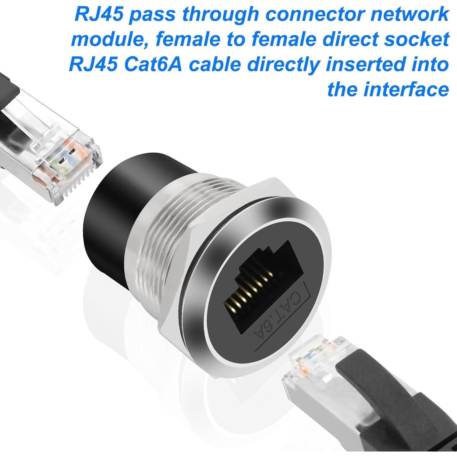Adaptador RJ45 CAT6A Hembra a Hembra para Panel - Yingtuyou