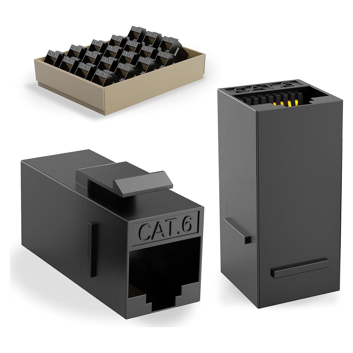 Acoplador Keystone Cat6 Hembra a Hembra CableGeeker 25 Unidades