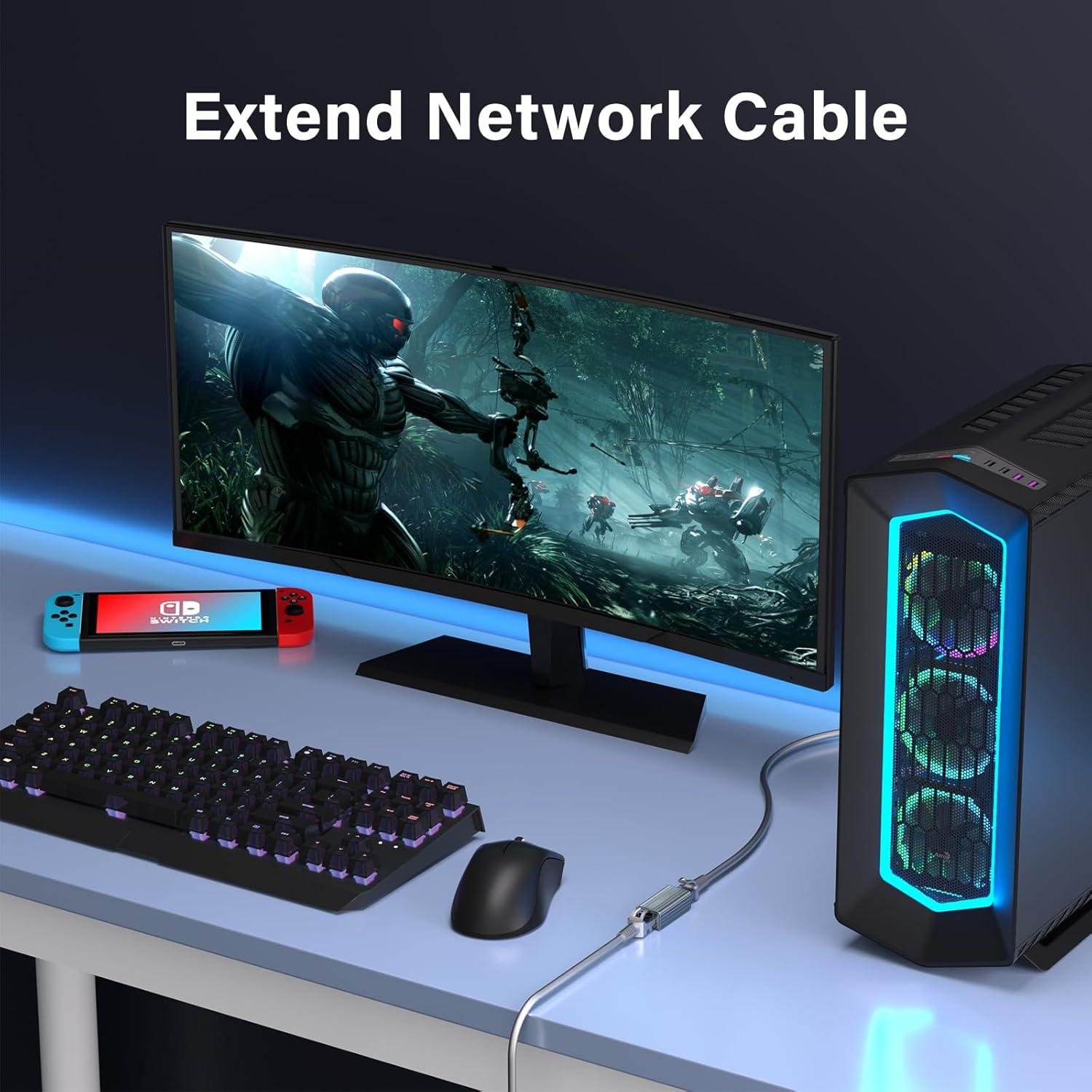 Extensor Ethernet 10Gbps Subynanal Cat8 Cat7 Cat6 100m