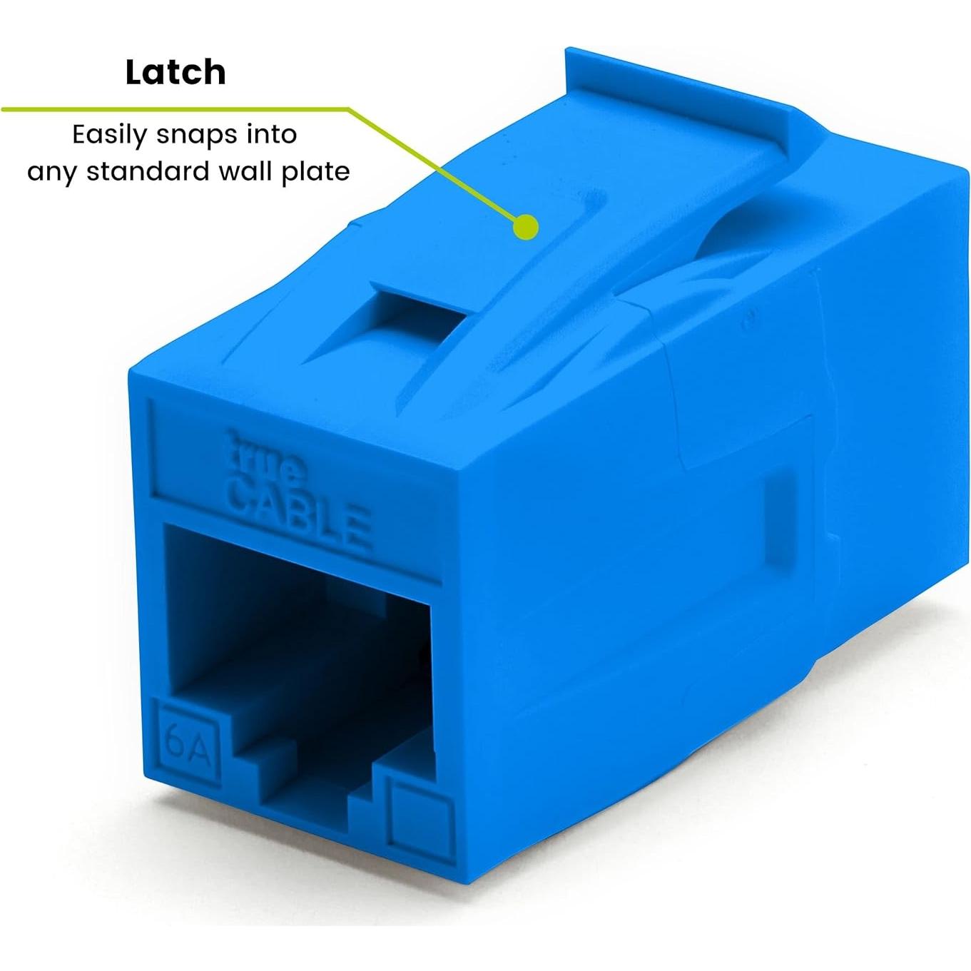 Acoplador Keystone RJ45 Hembras trueCABLE Cat6A Azul - Paquete de 2