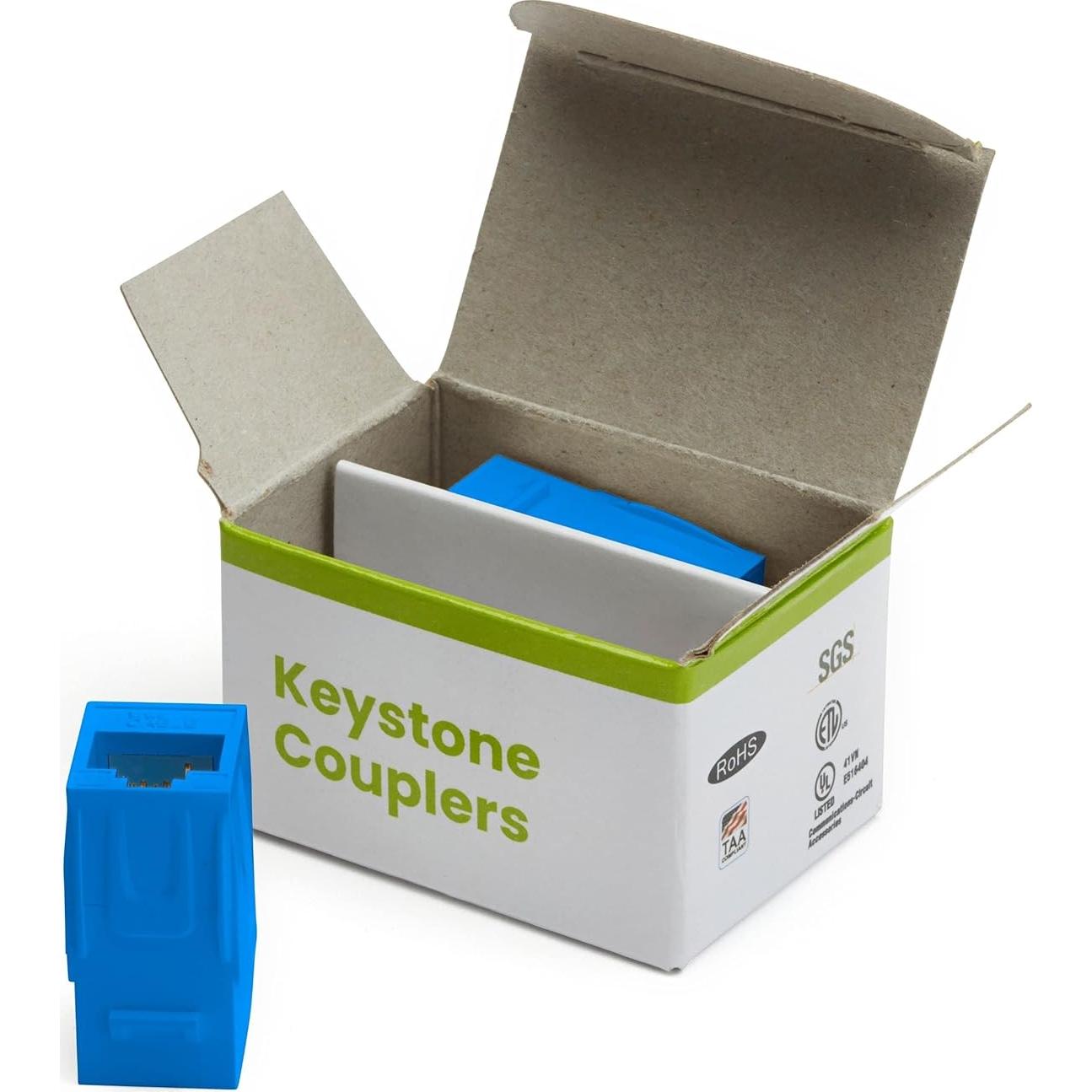 Acoplador Keystone RJ45 Hembras trueCABLE Cat6A Azul - Paquete de 2