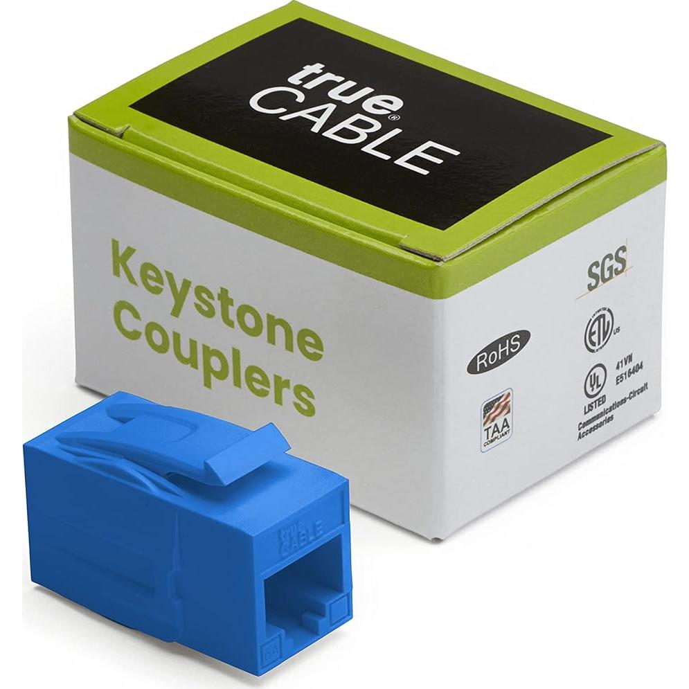 Acoplador Keystone RJ45 Hembras trueCABLE Cat6A Azul - Paquete de 2